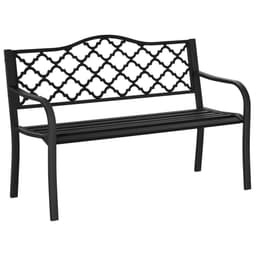 image-2-Seater Outdoor Garden Bench Antique Steel Armrest,