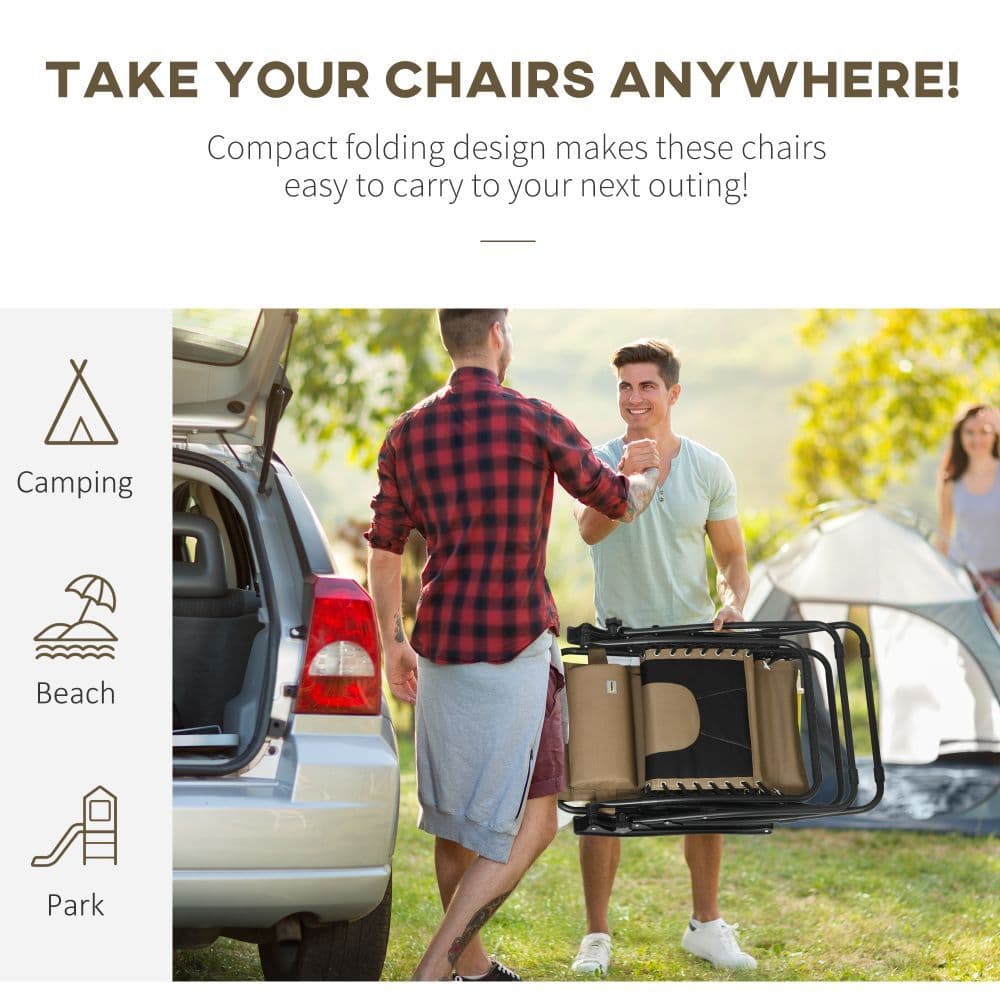 image-Zero Gravity Chair, Folding Recliner, Adjustable Backrest, Padded Coffee