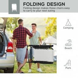image-Set of 2 Patio Folding Dining Chair Set Garden Outdoor Cream White