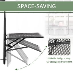image-Balcony Hanging Table, Metal Wall Mount Desk, Adjust Black