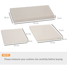 image-Cushion Pad Set for Rattan Furniture, 7 Piece Garden,Cream