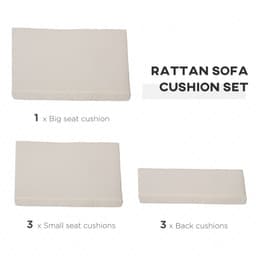 image-Cushion Pad Set for Rattan Furniture, 7 Piece Garden,Cream