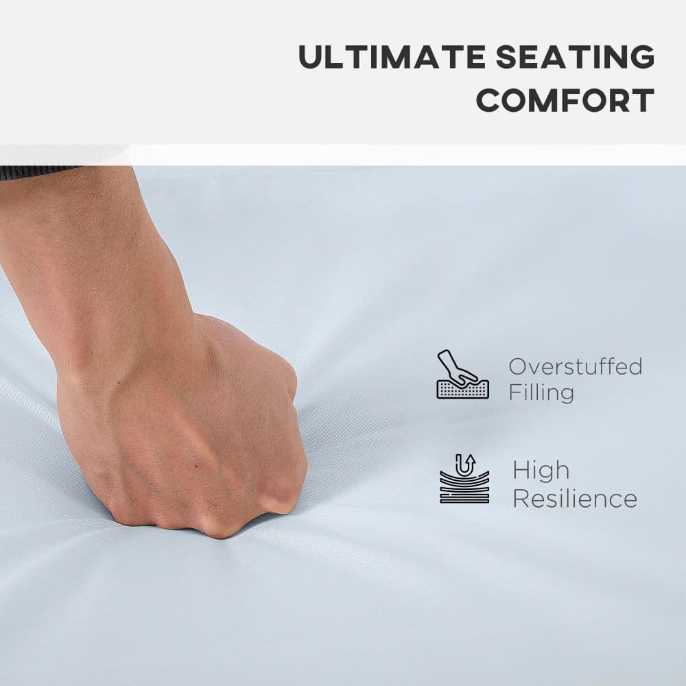 image-Seat Cushion Pads for Rattan Furniture, 3 PCs Garden Furniture Cushions, Grey
