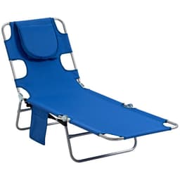 image-Beach Chaise Lounge Face Cavity Portable Sun Lounger, Reclining Adjust Blue