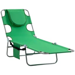image-Reclining Lounge Chair Face Cavity with Pillow Green