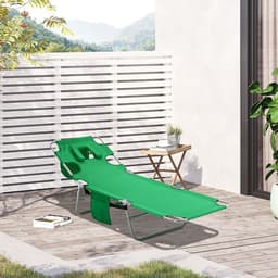 image-Reclining Lounge Chair Face Cavity with Pillow Green