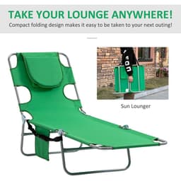 image-Reclining Lounge Chair Face Cavity with Pillow Green