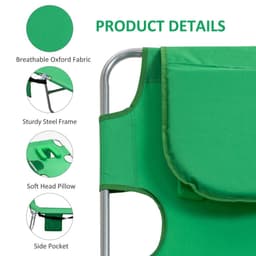 image-Reclining Lounge Chair Face Cavity with Pillow Green