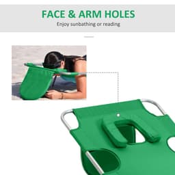 image-Reclining Lounge Chair Face Cavity with Pillow Green