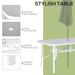 image-7 Piece Garden Dining Set 6 Seater Outdoor Patio Furniture Grey