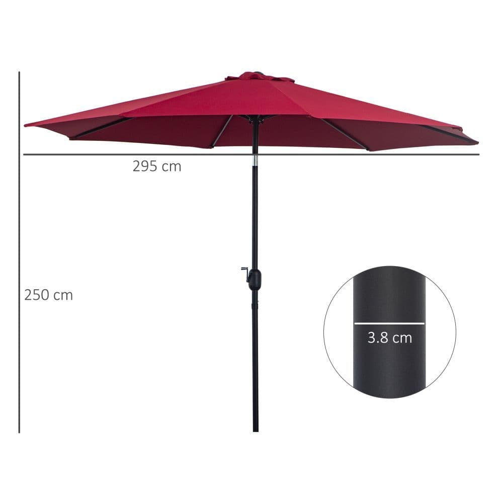 image-3m Umbrella, Tilt and CrankWine Red