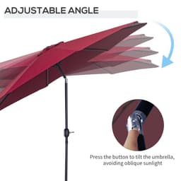 image-3m Umbrella, Tilt and CrankWine Red