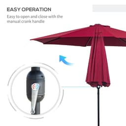 image-3m Umbrella, Tilt and CrankWine Red
