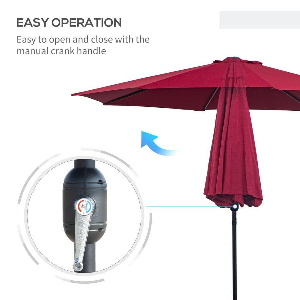 image-3m Umbrella, Tilt and CrankWine Red
