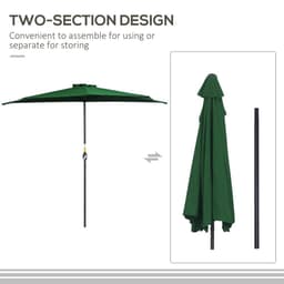 image-3m Half Parasol Umbrella Metal Frame Crank NO BASE INCLUDED, Green