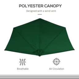 image-3m Half Parasol Umbrella Metal Frame Crank NO BASE INCLUDED, Green