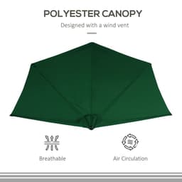 image-3m Half Parasol Umbrella Metal Frame Crank NO BASE INCLUDED, Green