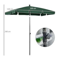 image-Aluminium Sun Parasol Garden Tilting Umbrellas Patio Rectangular, 2x1.25m, Green