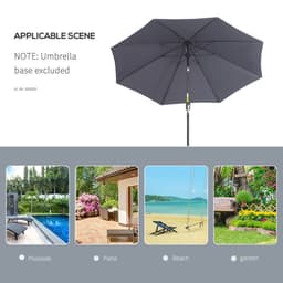 image-2.7M Patio Sun Umbrella Parasol Tilt Shade Aluminium Charcoal Grey