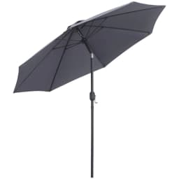 image-2.7M Patio Sun Umbrella Parasol Tilt Shade Aluminium Charcoal Grey