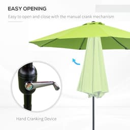 image-2.7M Patio Sun Umbrella Parasol Tilt Canopy Aluminium Light Green