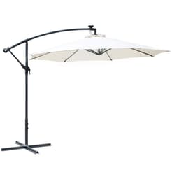 image-Outsunny Umbrella Parasol W/Solar Powered LED stripes, ?2.95x2.45H m-Cream