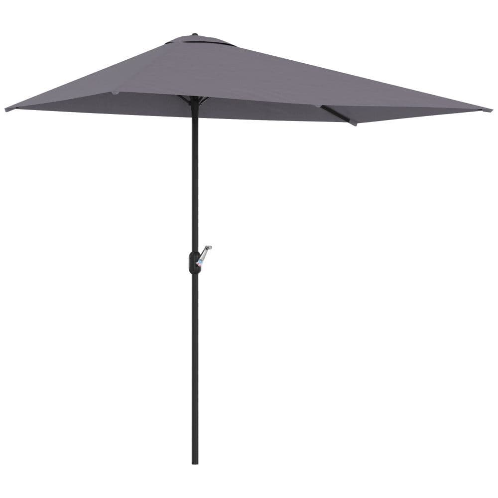 image-Half Parasol Semi Round UmbrellaCrank 2.3m, Grey NO BASE INCLUDED