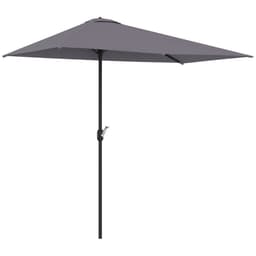image-Half Parasol Semi Round UmbrellaCrank 2.3m, Grey NO BASE INCLUDED