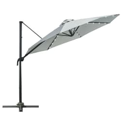 image-3m Cantilever Roma Parasol Patio Sun Umbrella with LED Solar Light, Grey
