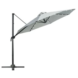 image-3m Cantilever Roma Parasol Patio Sun Umbrella with LED Solar Light, Grey