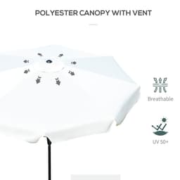 image-2.66m Patio Umbrella Parasol Outdoor Cream White