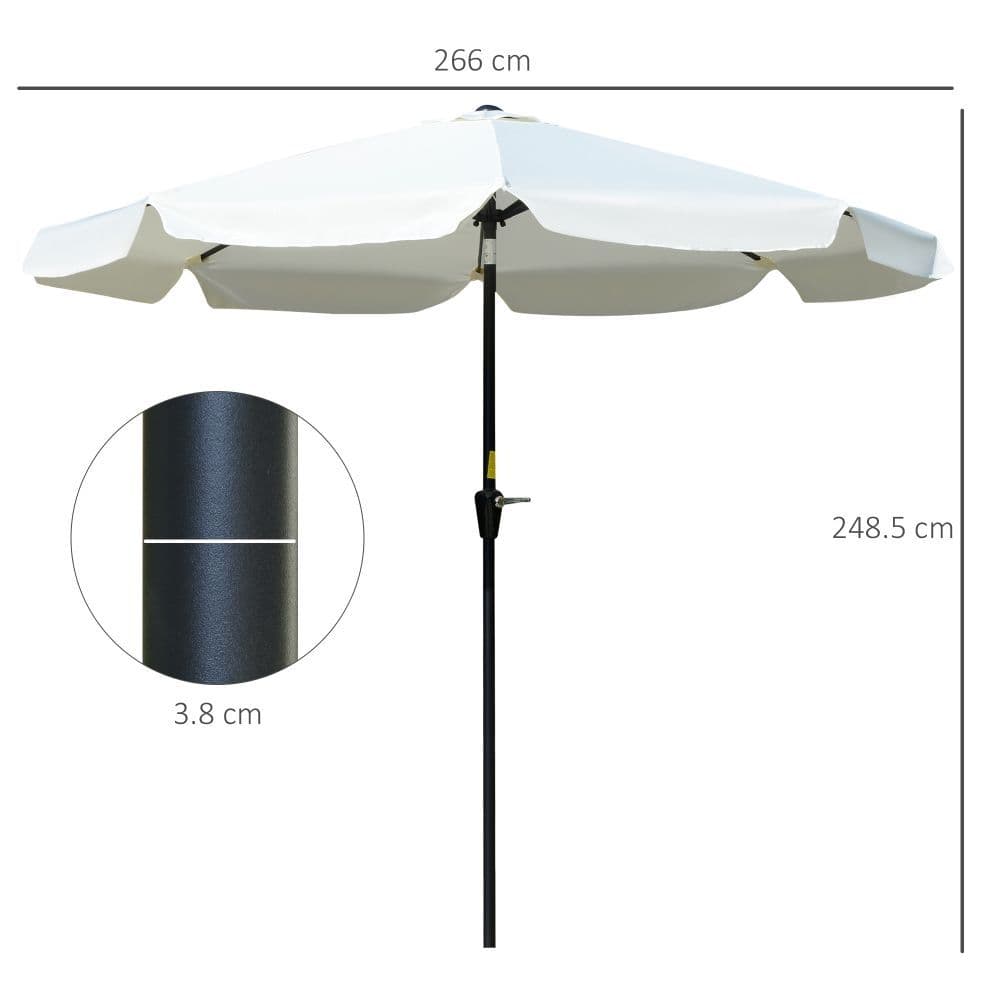 image-2.66m Patio Umbrella Parasol Outdoor Cream White