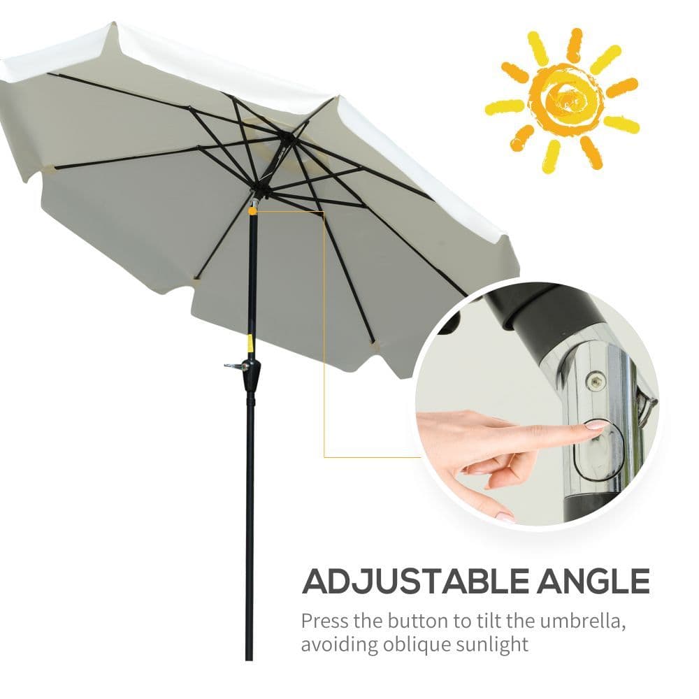 image-2.66m Patio Umbrella Parasol Outdoor Cream White