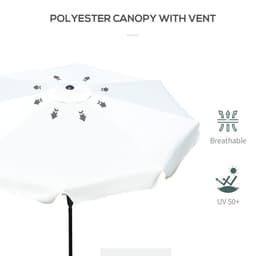 image-2.66m Patio Umbrella Parasol Outdoor Cream White