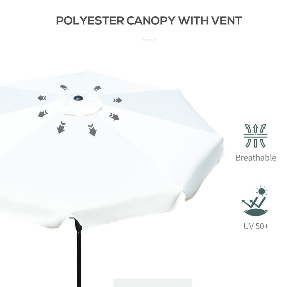 image-2.66m Patio Umbrella Parasol Outdoor Cream White