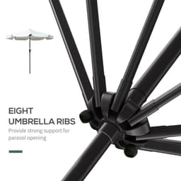 image-2.66m Patio Umbrella Parasol Outdoor Cream White