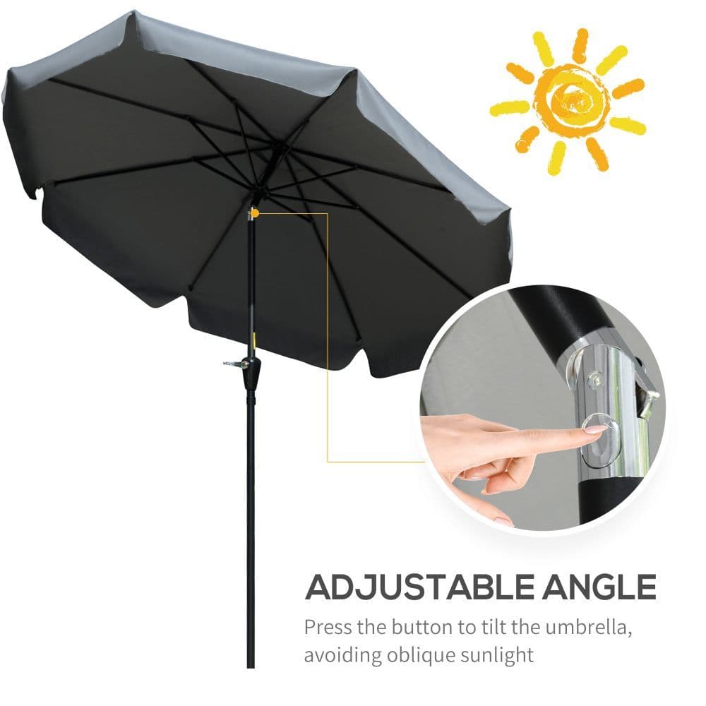 image-2.66m Patio Umbrella Garden Charcoal Grey
