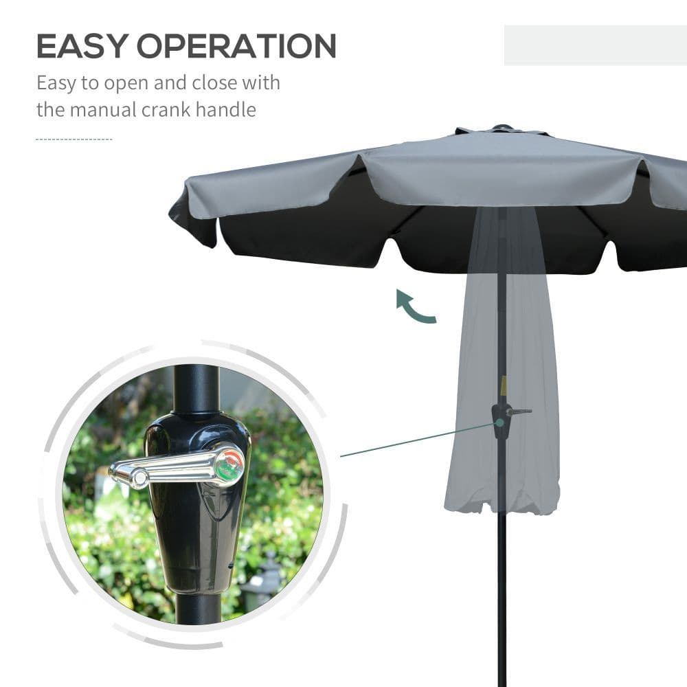 image-2.66m Patio Umbrella Garden Charcoal Grey