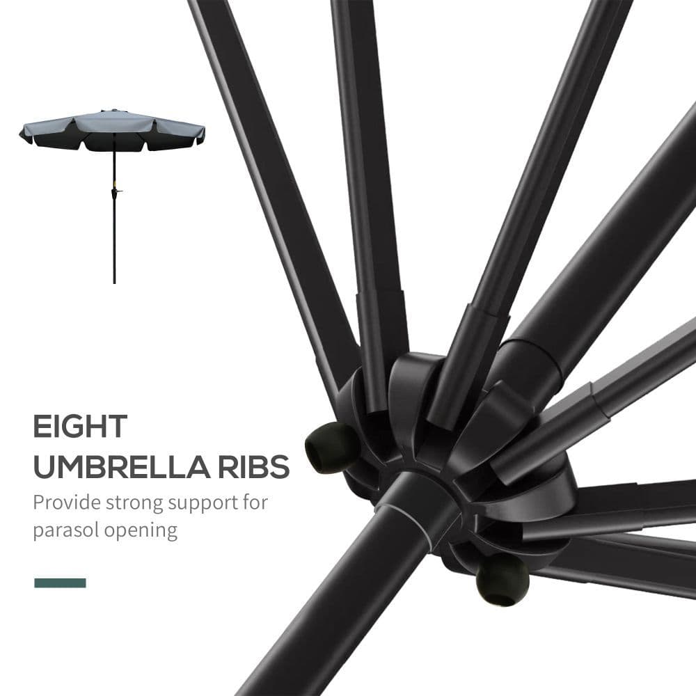 image-2.66m Patio Umbrella Garden Charcoal Grey