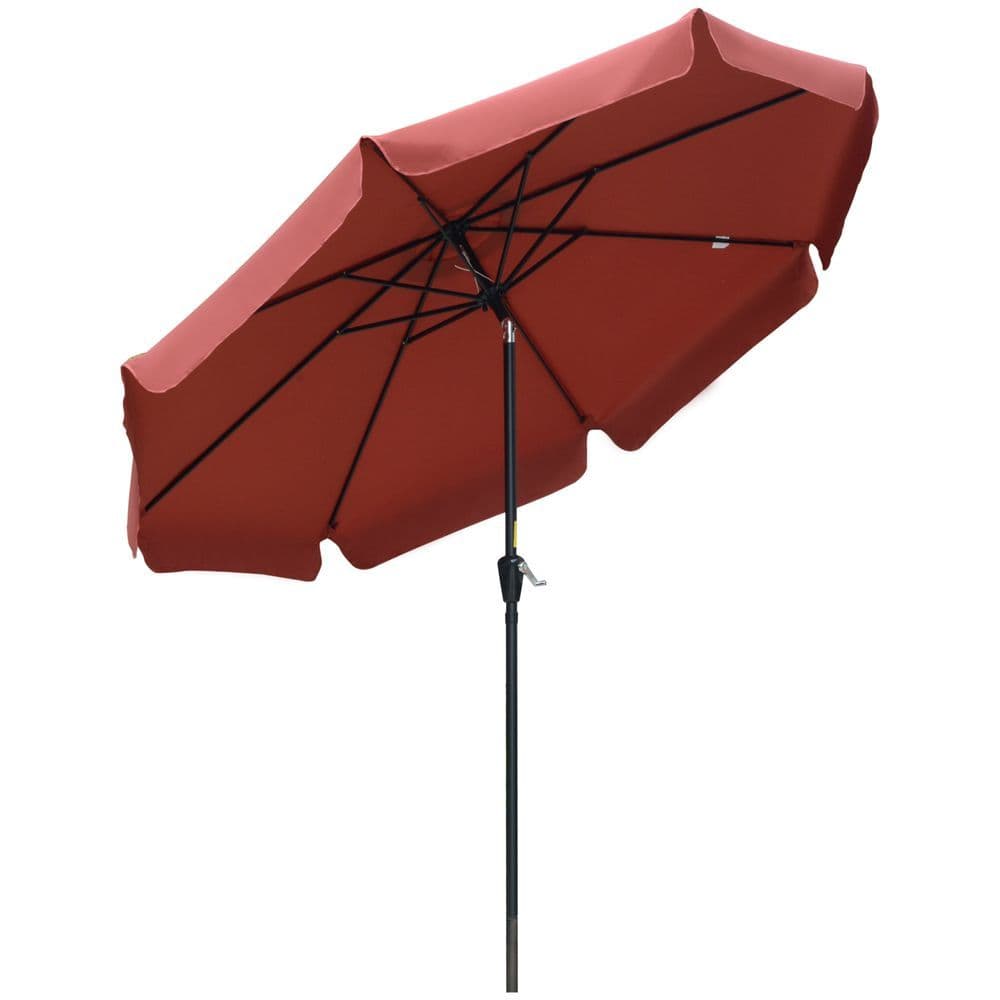 image-2.66m Patio Umbrella Garden Parasol Wine Red