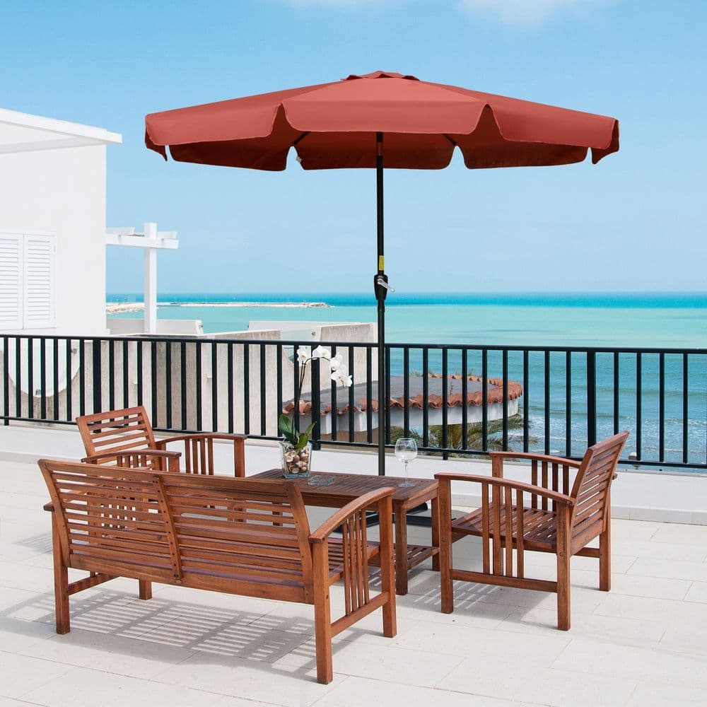 image-2.66m Patio Umbrella Garden Parasol Wine Red