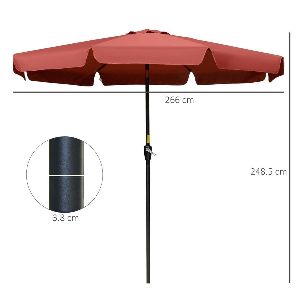 image-2.66m Patio Umbrella Garden Parasol Wine Red