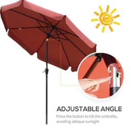 image-2.66m Patio Umbrella Garden Parasol Wine Red