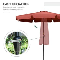 image-2.66m Patio Umbrella Garden Parasol Wine Red