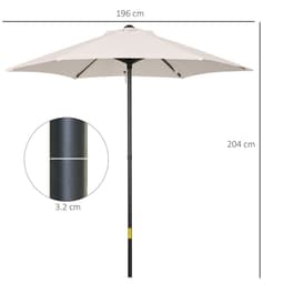 image-1.96m Parasol Patio Umbrella, Cream White