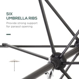 image-1.96m Parasol Patio Umbrella, Cream White
