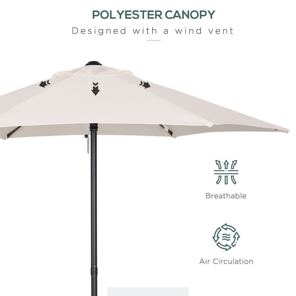 image-1.96m Parasol Patio Umbrella, Cream White