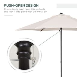image-1.96m Parasol Patio Umbrella, Cream White