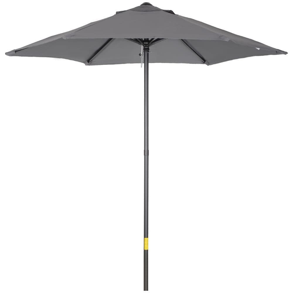 image-1.96m Parasol Patio Umbrella, Dark Grey