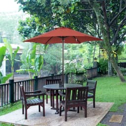 image-2m Parasol Patio Umbrella, Wine Red